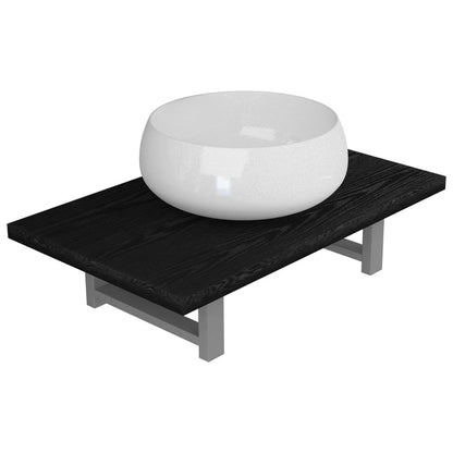 Two Piece Bathroom Furniture Set Ceramic Black