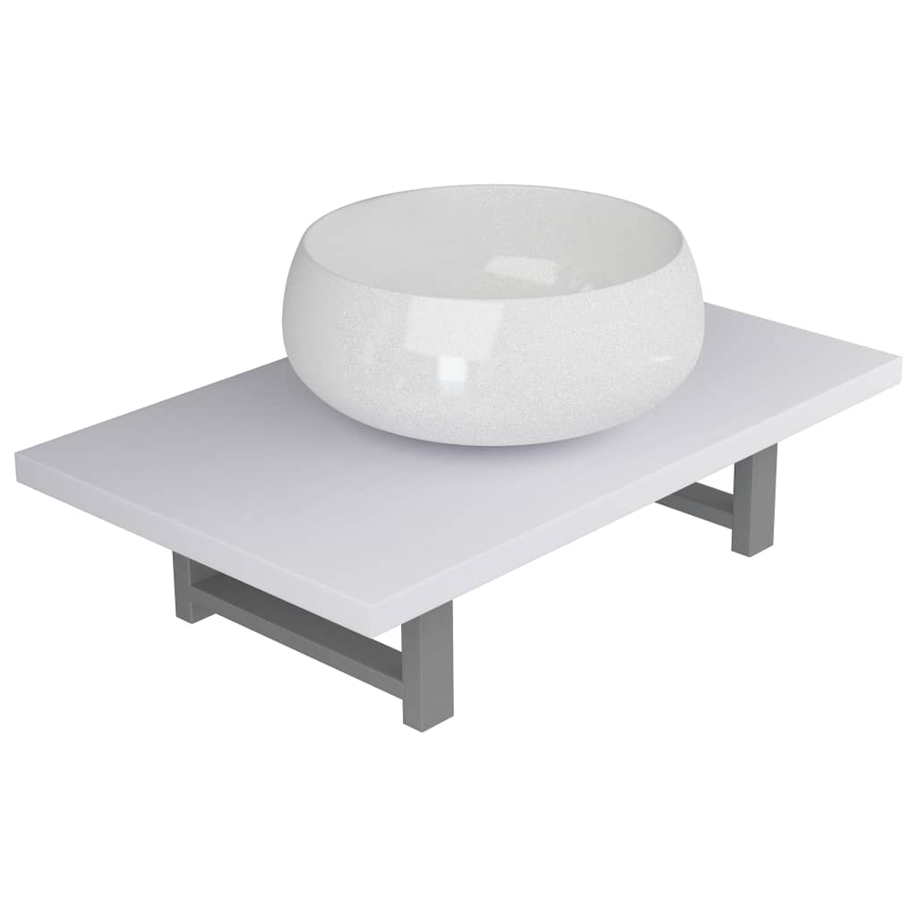 Two Piece Bathroom Furniture Set Ceramic White