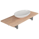 Two Piece Bathroom Furniture Set Ceramic Oak