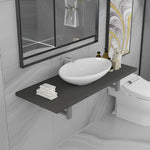 Two Piece Bathroom Furniture Set Ceramic Grey