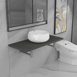 Two Piece Bathroom Furniture Set Ceramic Grey