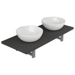 Three Piece Bathroom Furniture Set Ceramic Grey