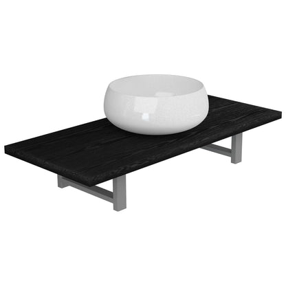 Two Piece Bathroom Furniture Set Ceramic Black