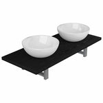 Three Piece Bathroom Furniture Set Ceramic Black