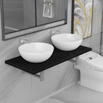 Three Piece Bathroom Furniture Set Ceramic Black