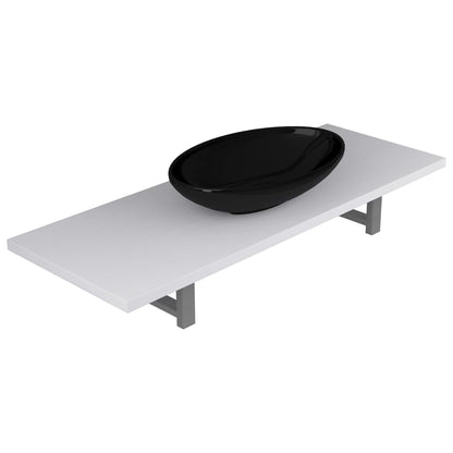 Two Piece Bathroom Furniture Set Ceramic White