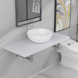 Two Piece Bathroom Furniture Set Ceramic White