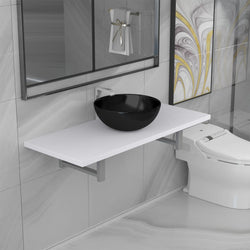 Two Piece Bathroom Furniture Set Ceramic White