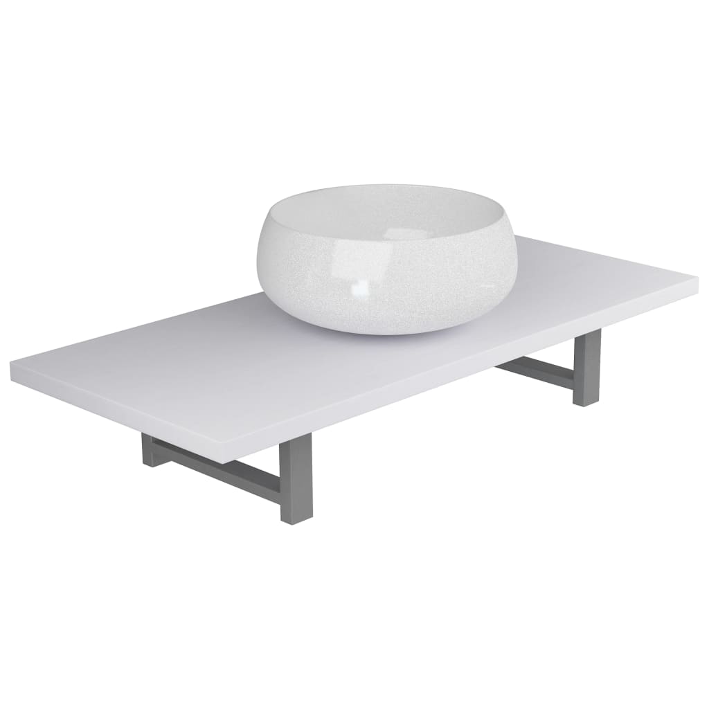 Two Piece Bathroom Furniture Set Ceramic White