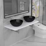 Three Piece Bathroom Furniture Set Ceramic White