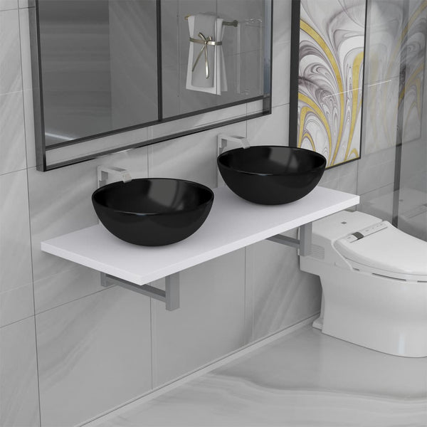  Three Piece Bathroom Furniture Set Ceramic White