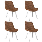 Dining Chairs 4 pcs Brown faux Suede Leather