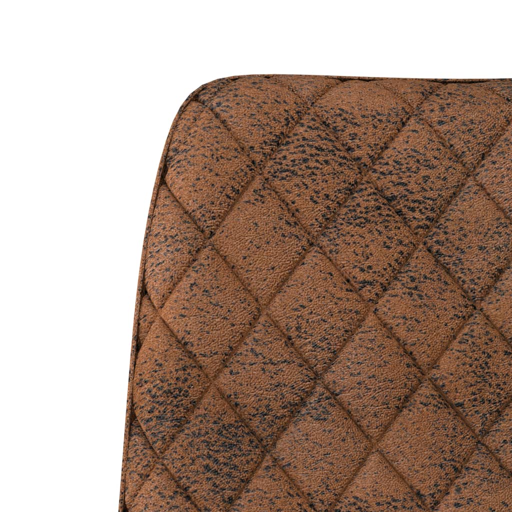 Dining Chairs 4 pcs Brown Faux Suede Leather
