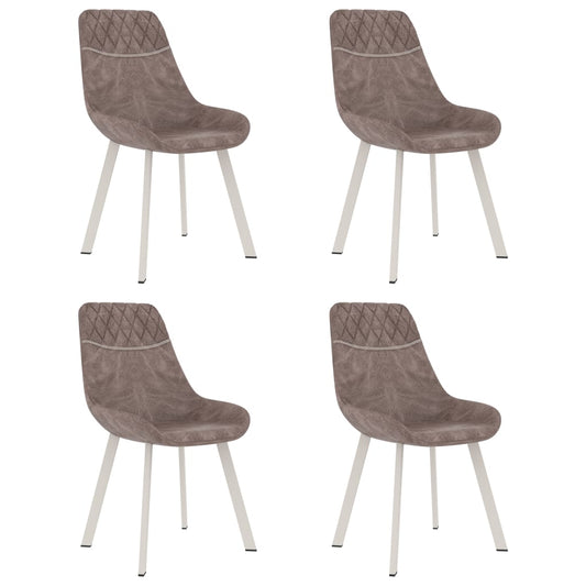 Dining Chairs 4 pcs Brown Faux Leather