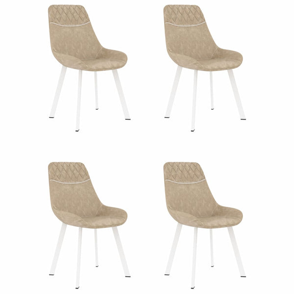  4 pcs Dining Chairs faux Leather, Cream