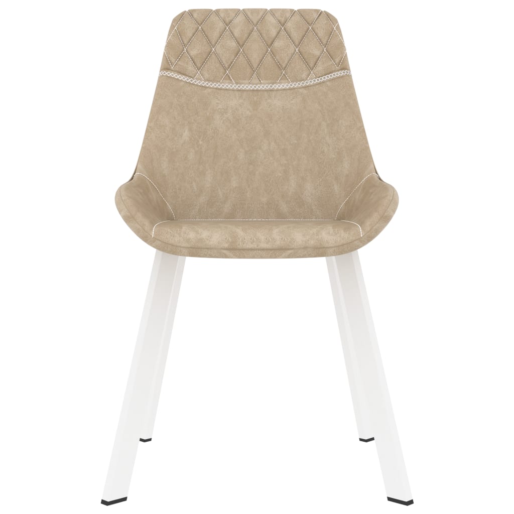 Dining Chairs 4 pcs Cream Faux Leather