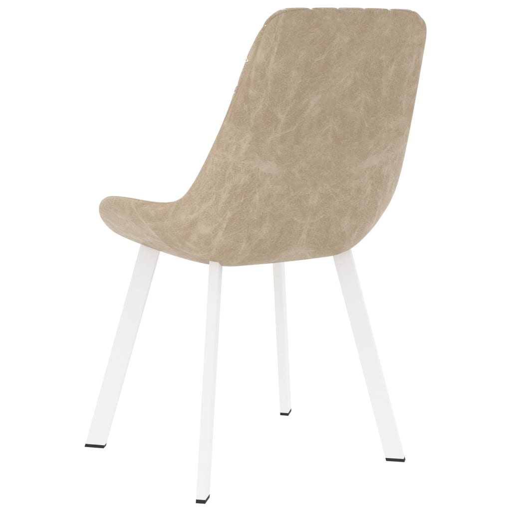 Dining Chairs 4 pcs Cream Faux Leather