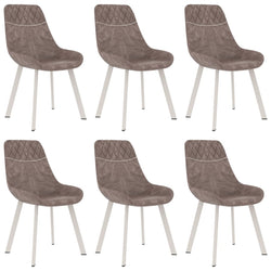 Dining Chairs 6 pcs Brown Faux Leather