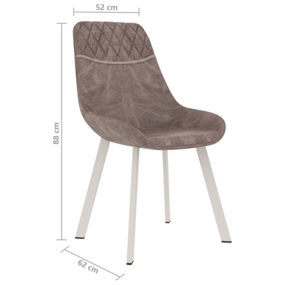 Dining Chairs 6 pcs Brown Faux Leather