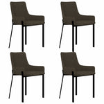 Dining Chairs 4 pcs Brown Fabric