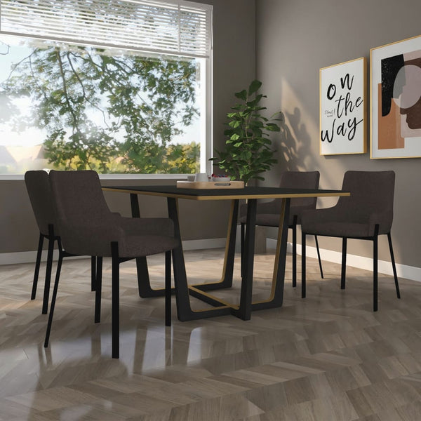  Dining Chairs 4 pcs Brown Fabric