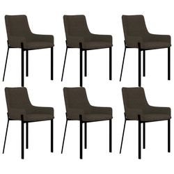Dining Chairs 6 pcs Brown Fabric