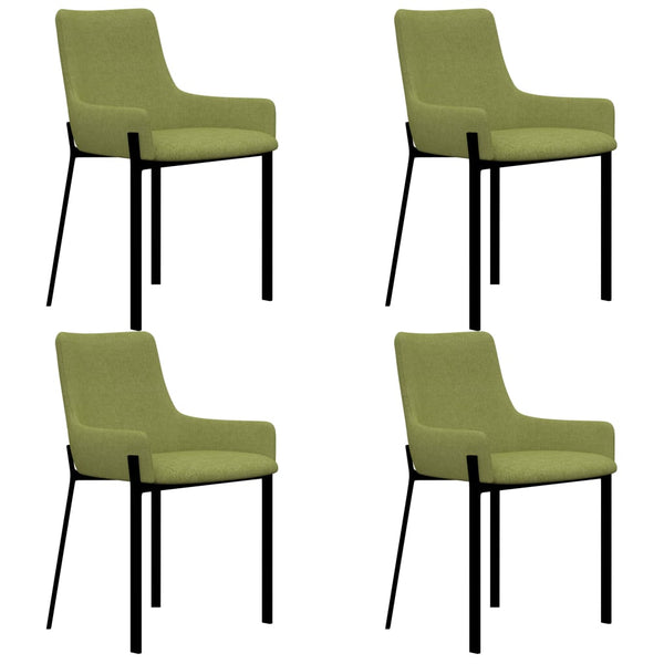  Dining Chairs 4 pcs Green Fabric