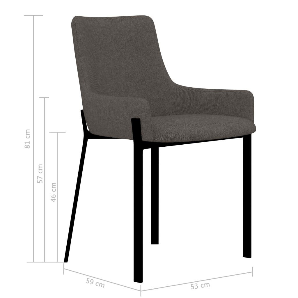 Dining Chairs 4 pcs Taupe Fabric