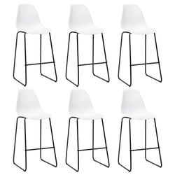 Bar Chairs 6 pcs White Plastic