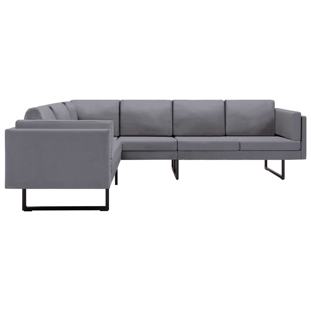 Corner Sofa Light Grey Fabric