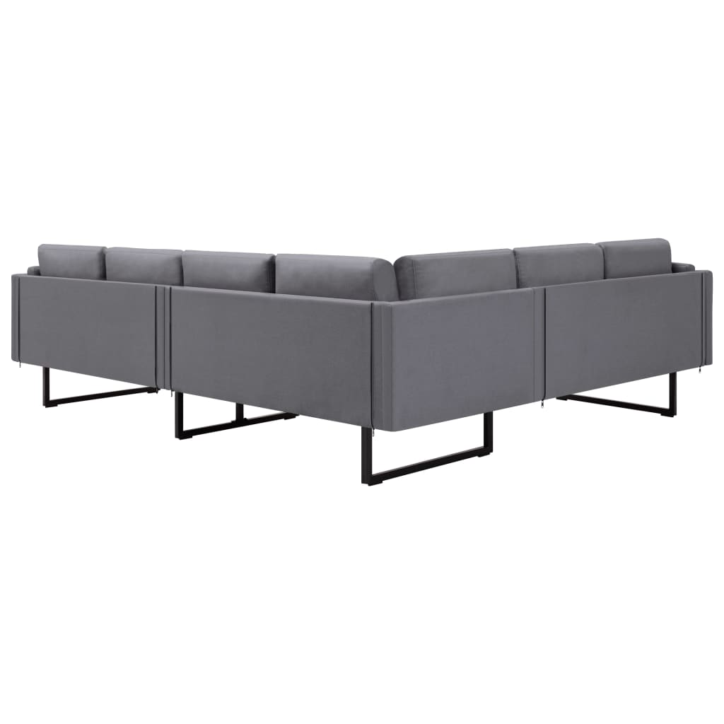 Corner Sofa Light Grey Fabric