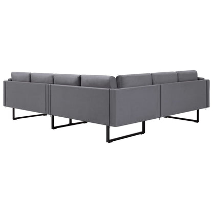 Corner Sofa Light Grey Fabric