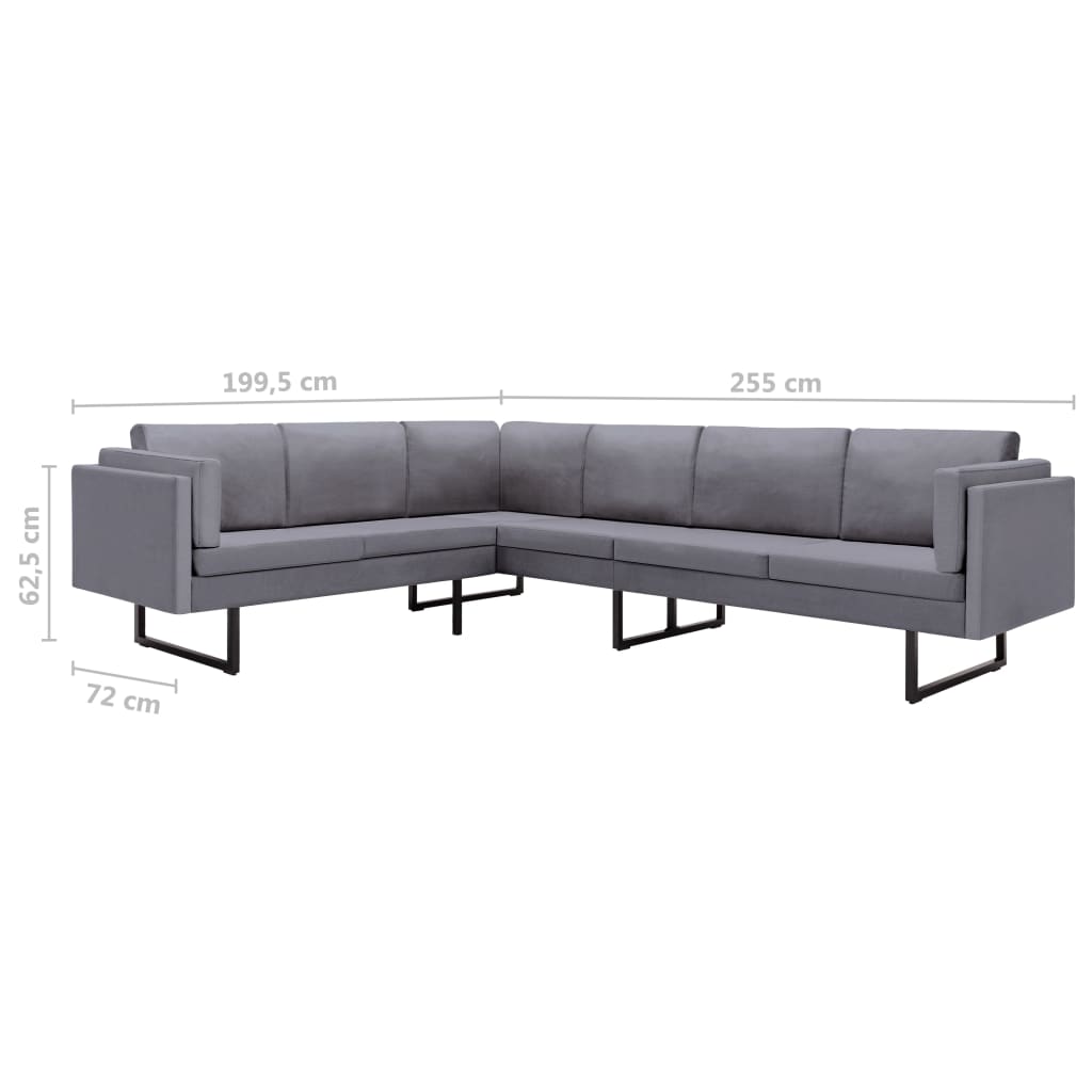Corner Sofa Light Grey Fabric
