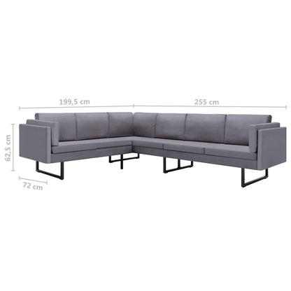Corner Sofa Light Grey Fabric