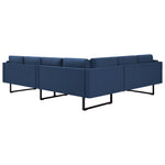 Corner Sofa Blue Fabric