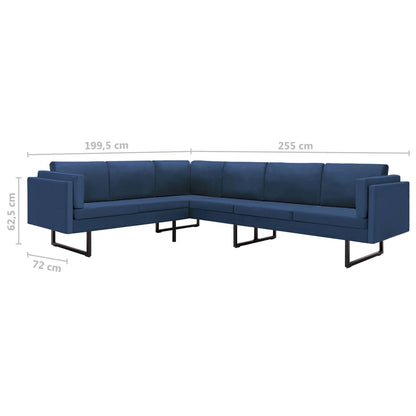 Corner Sofa Blue Fabric