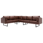 Corner Sofa Faux Leather Brown