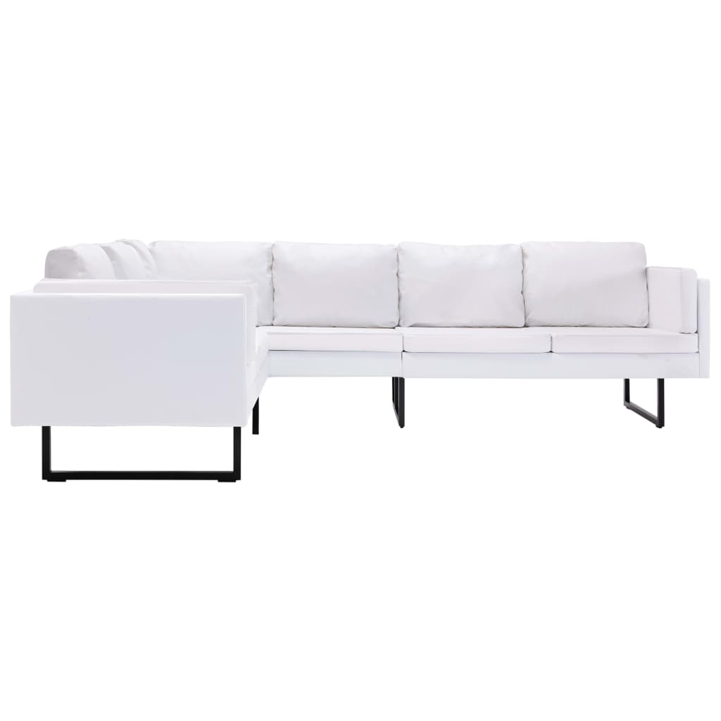 Corner Sofa Faux Leather White