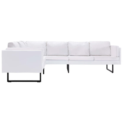 Corner Sofa Faux Leather White