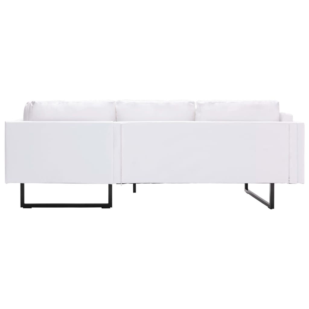 Corner Sofa Faux Leather White