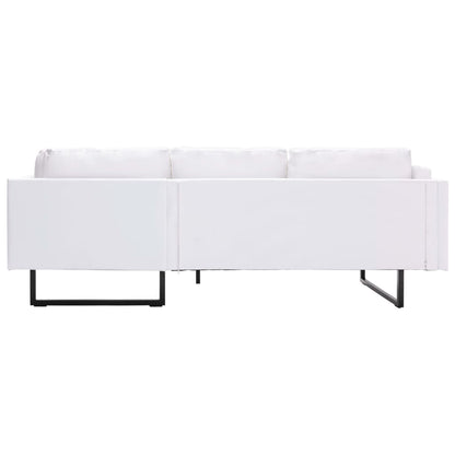 Corner Sofa Faux Leather White