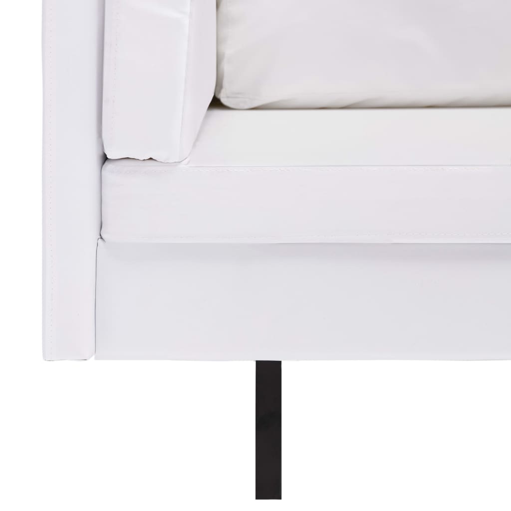 Corner Sofa Faux Leather White