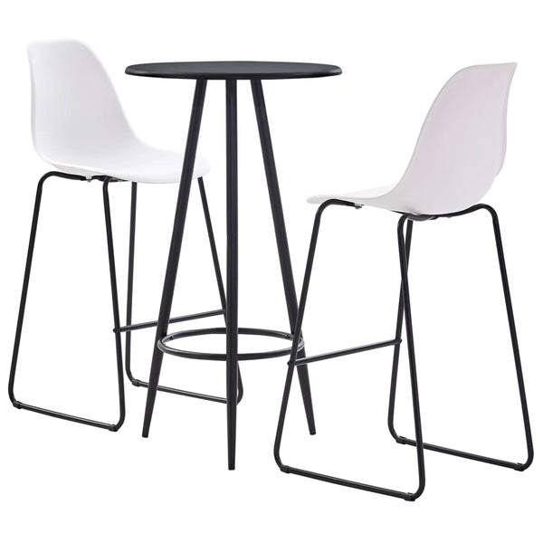  3 Piece Bar Set Plastic White