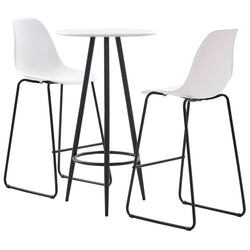 3 Piece Bar Set Plastic White
