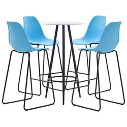 5 Piece Bar Set Plastic Blue