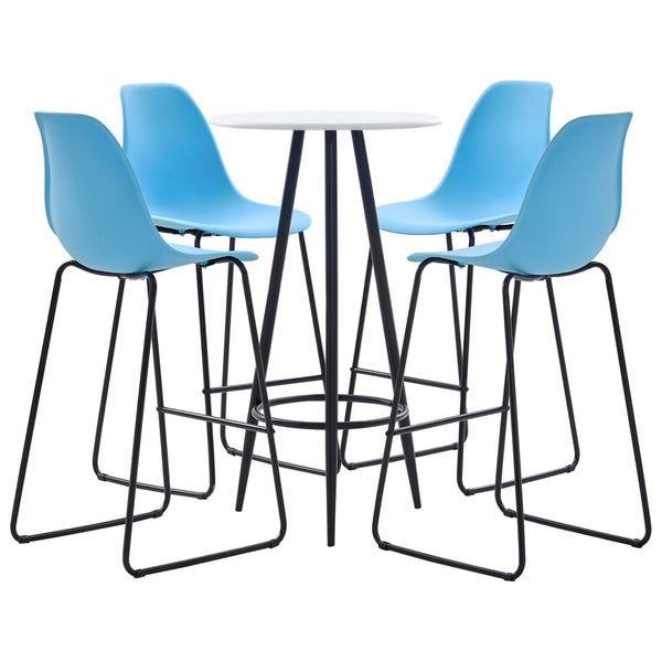  5 Piece Bar Set Plastic Blue