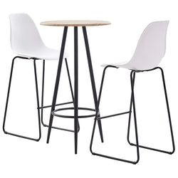 3 Piece Bar Set Plastic White