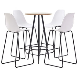 5 Piece Bar Set Plastic White
