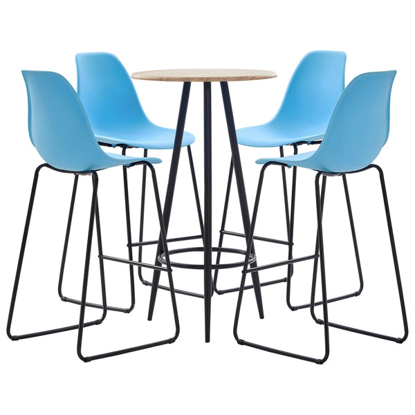  5 Piece Bar Set Plastic Blue