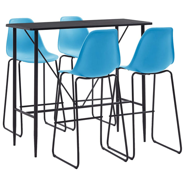  5 Piece Bar Set Plastic Blue